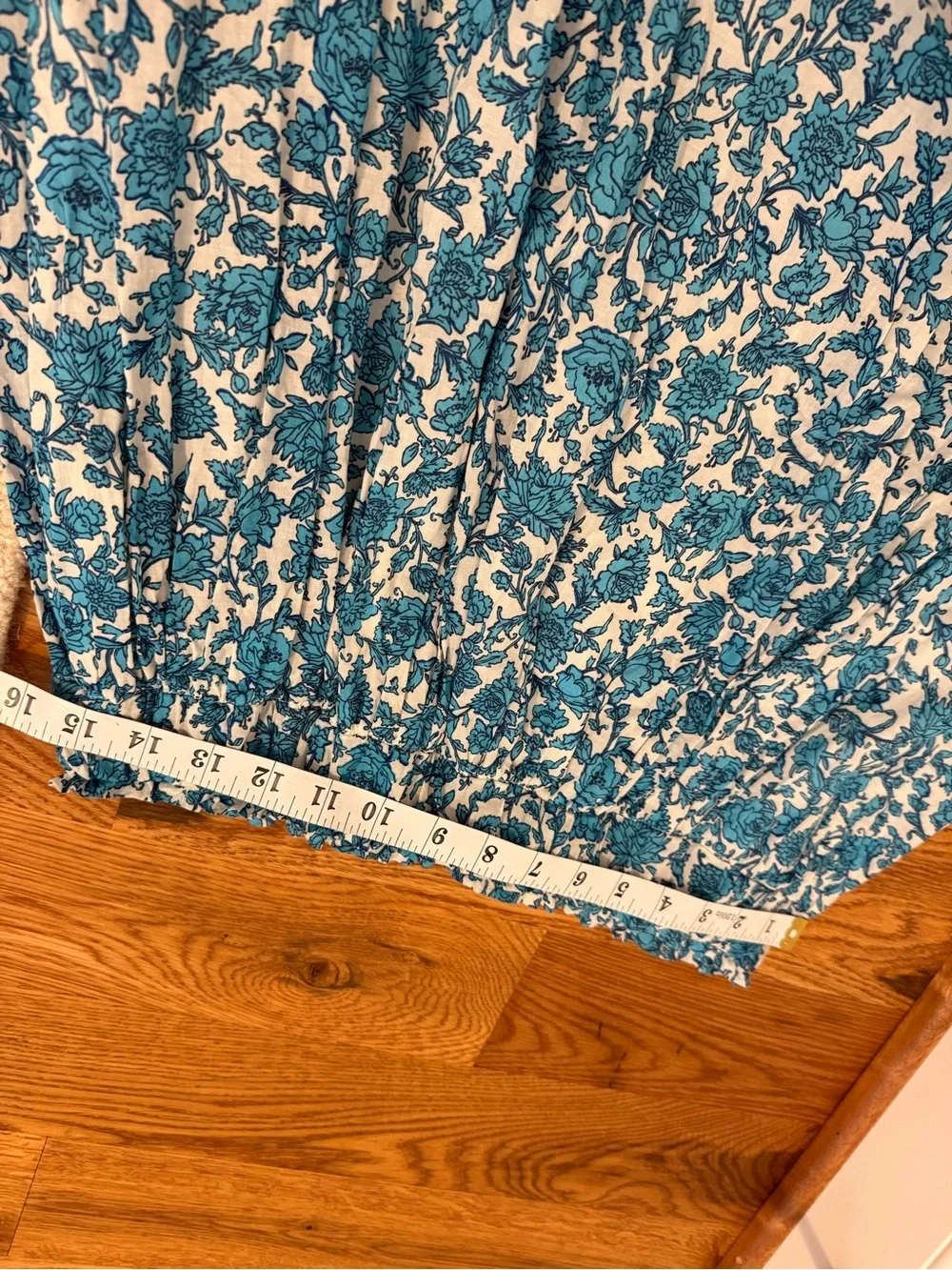 J.Crew Smocked-waist cotton voile midi skirt in blue blooms block print size S